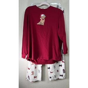 Cozy Red Dog Print Pajama Set